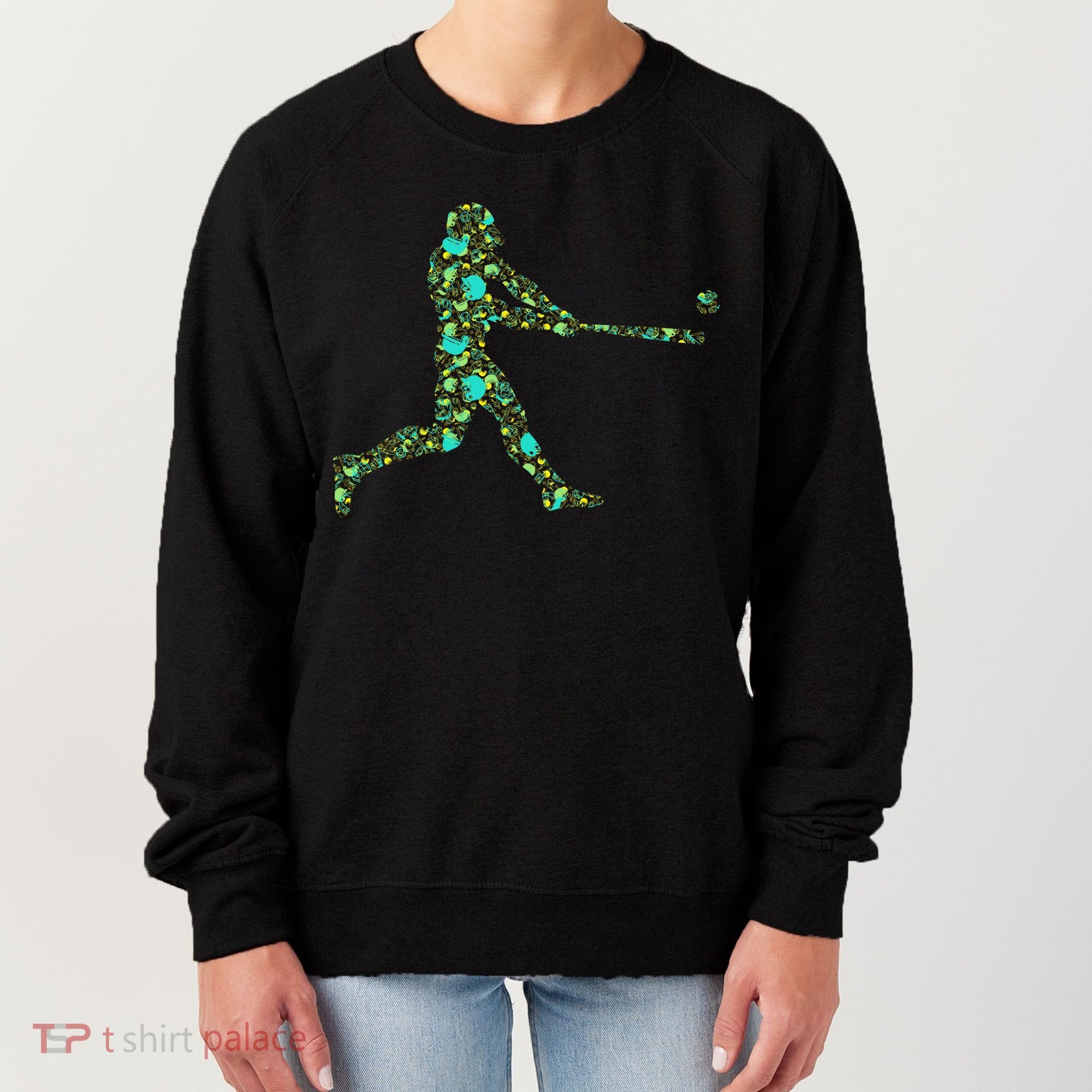Baseball Player Pattern Women's Sweatshirt