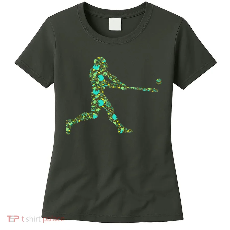 Baseball Player Pattern Women's T-Shirt