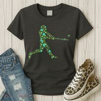 Baseball Player Pattern Women's T-Shirt thumb 3