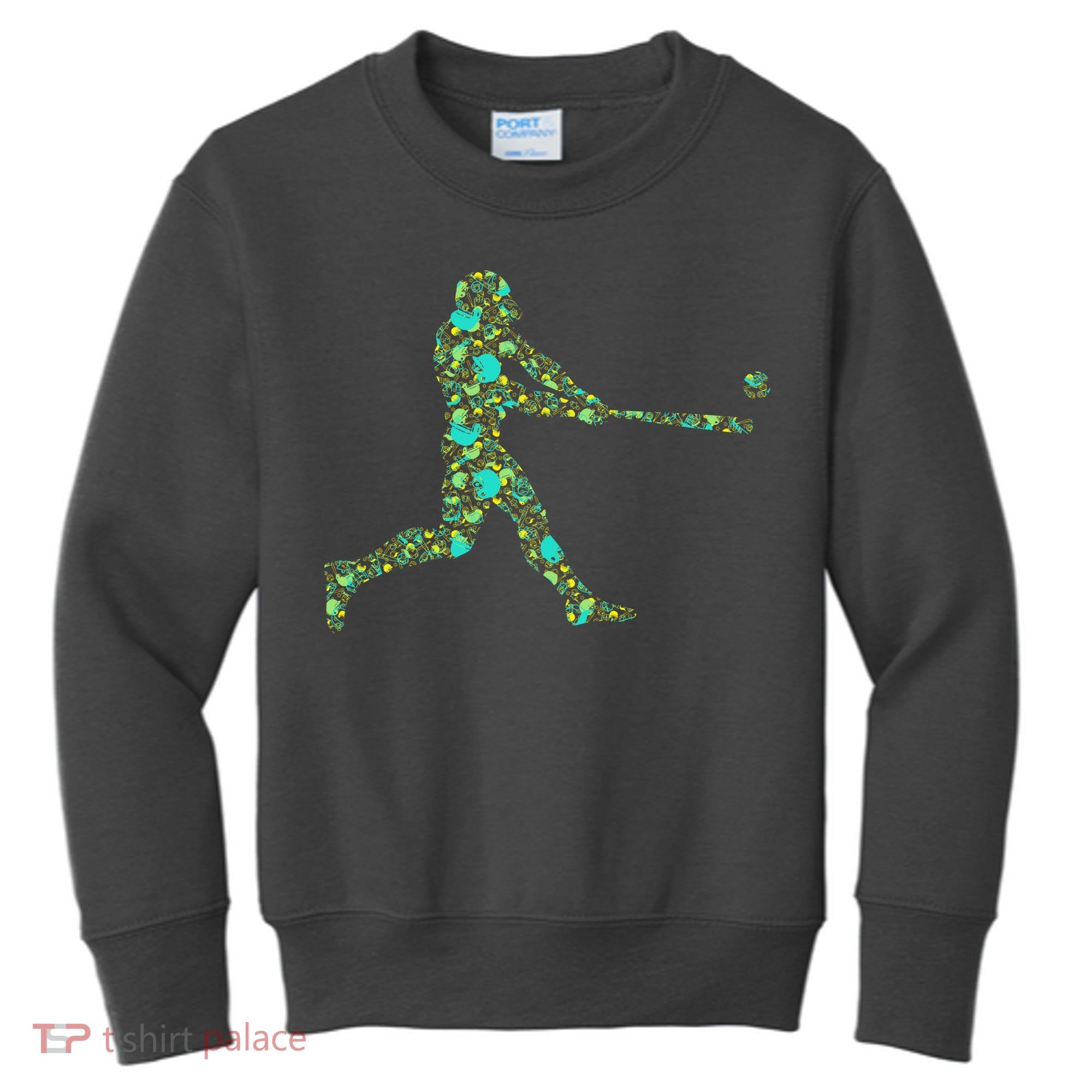 Baseball Player Pattern Kids Sweatshirt