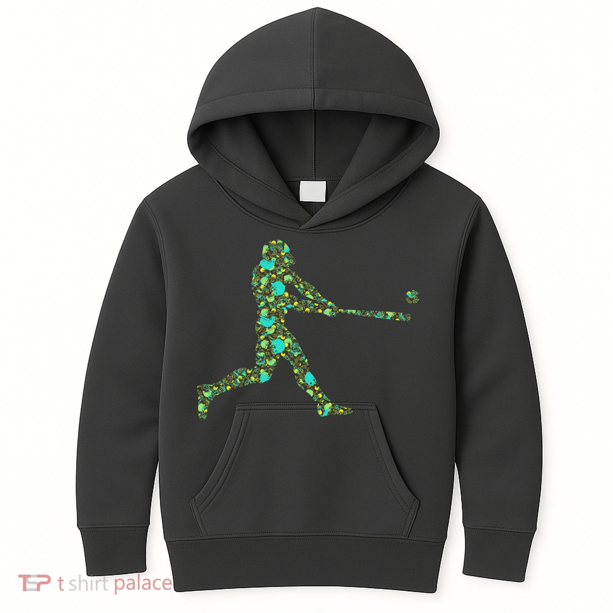 Baseball Player Pattern Kids Hoodie