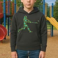 Baseball Player Pattern Kids Hoodie thumb 2