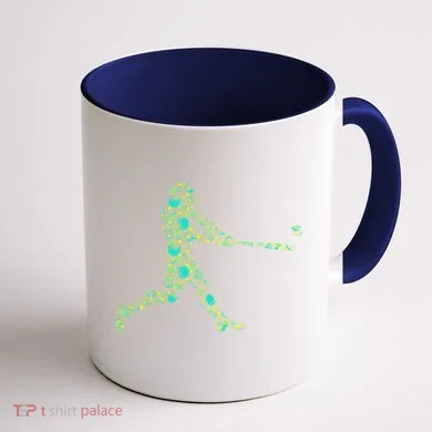 Baseball Player Pattern Coffee Mug back