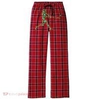 Baseball Player Pattern Women's Flannel Plaid Pajama Pants thumb 0