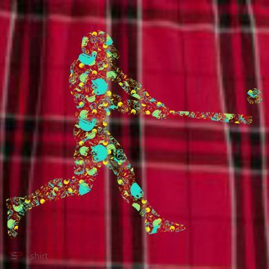 Baseball Player Pattern Women's Flannel Plaid Pajama Pants