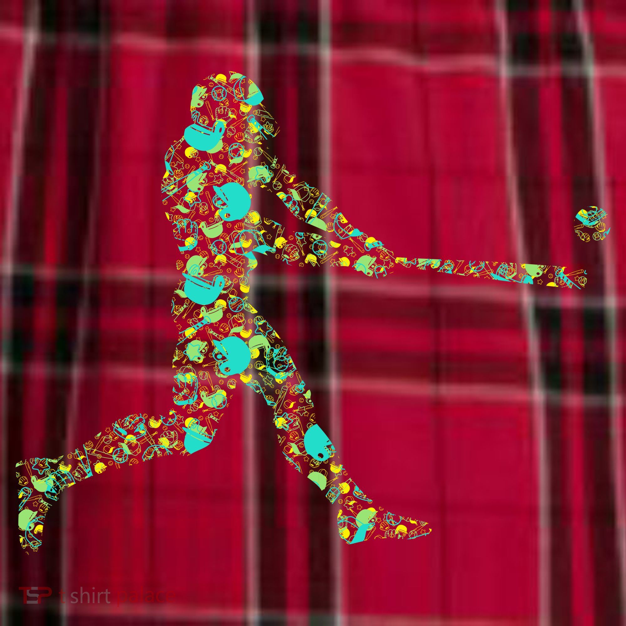Baseball Player Pattern Women's Flannel Plaid Pajama Pants