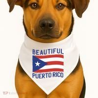 Beautiful Puerto Rico Flag USA-Made Doggie Bandana thumb 1