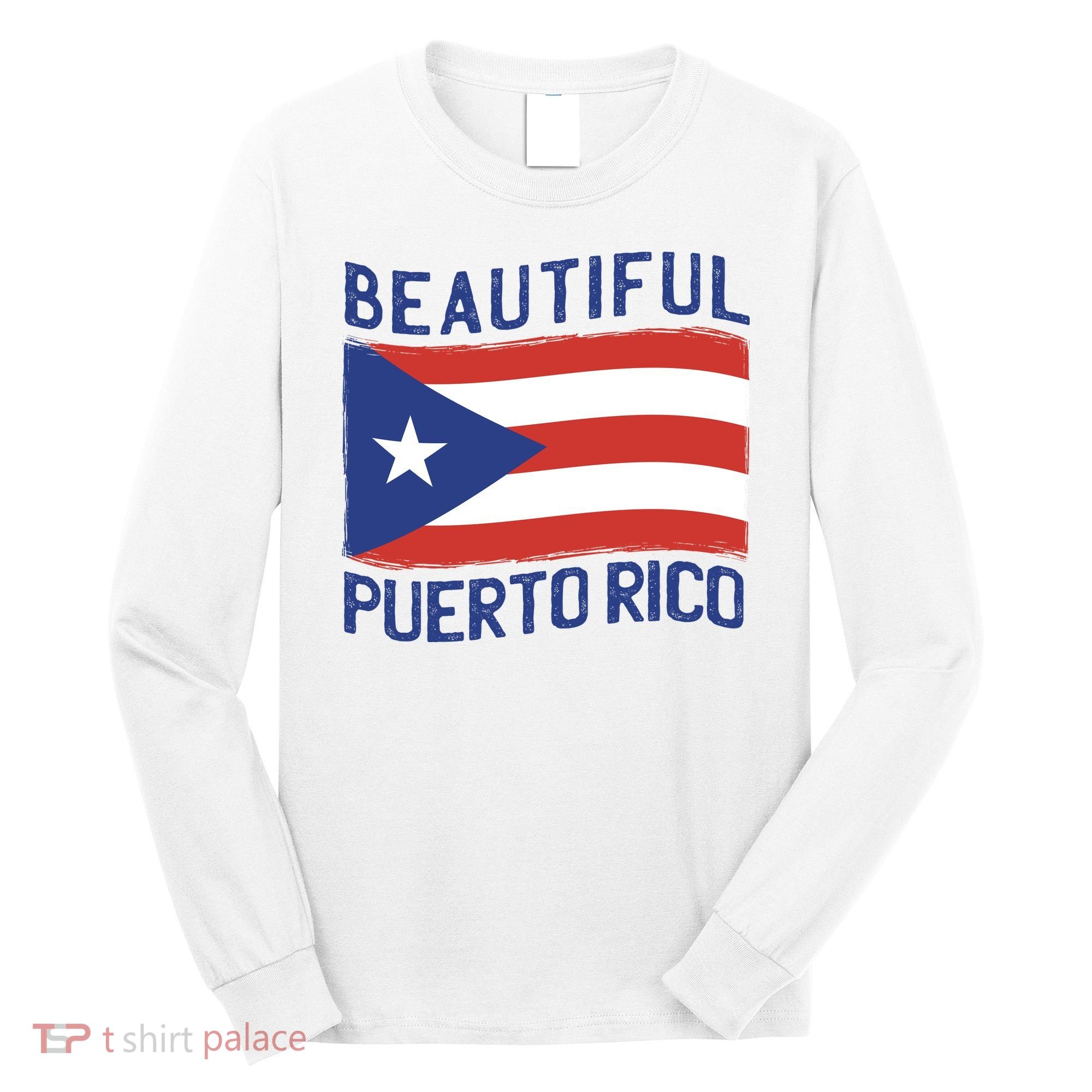 Beautiful Puerto Rico Flag Long Sleeve Shirt