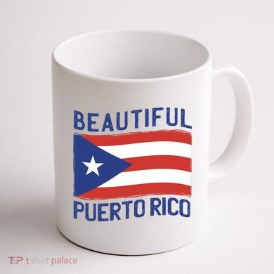 Beautiful Puerto Rico Flag Coffee Mug back