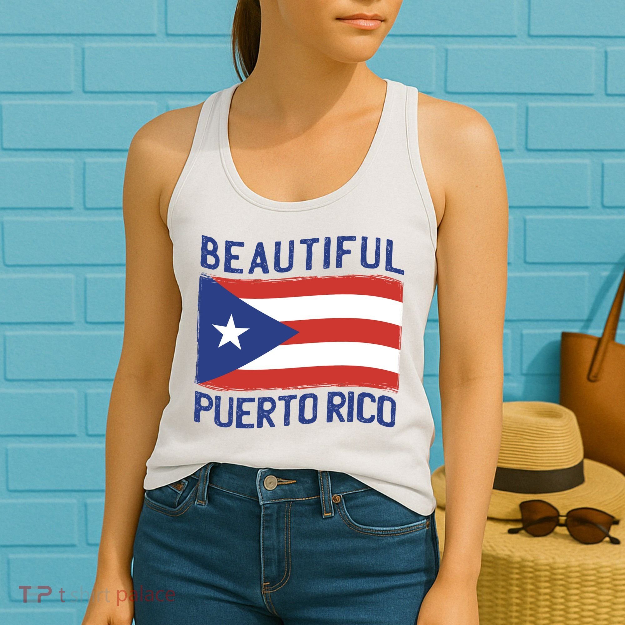 Beautiful Puerto Rico Flag Women's Tank Top