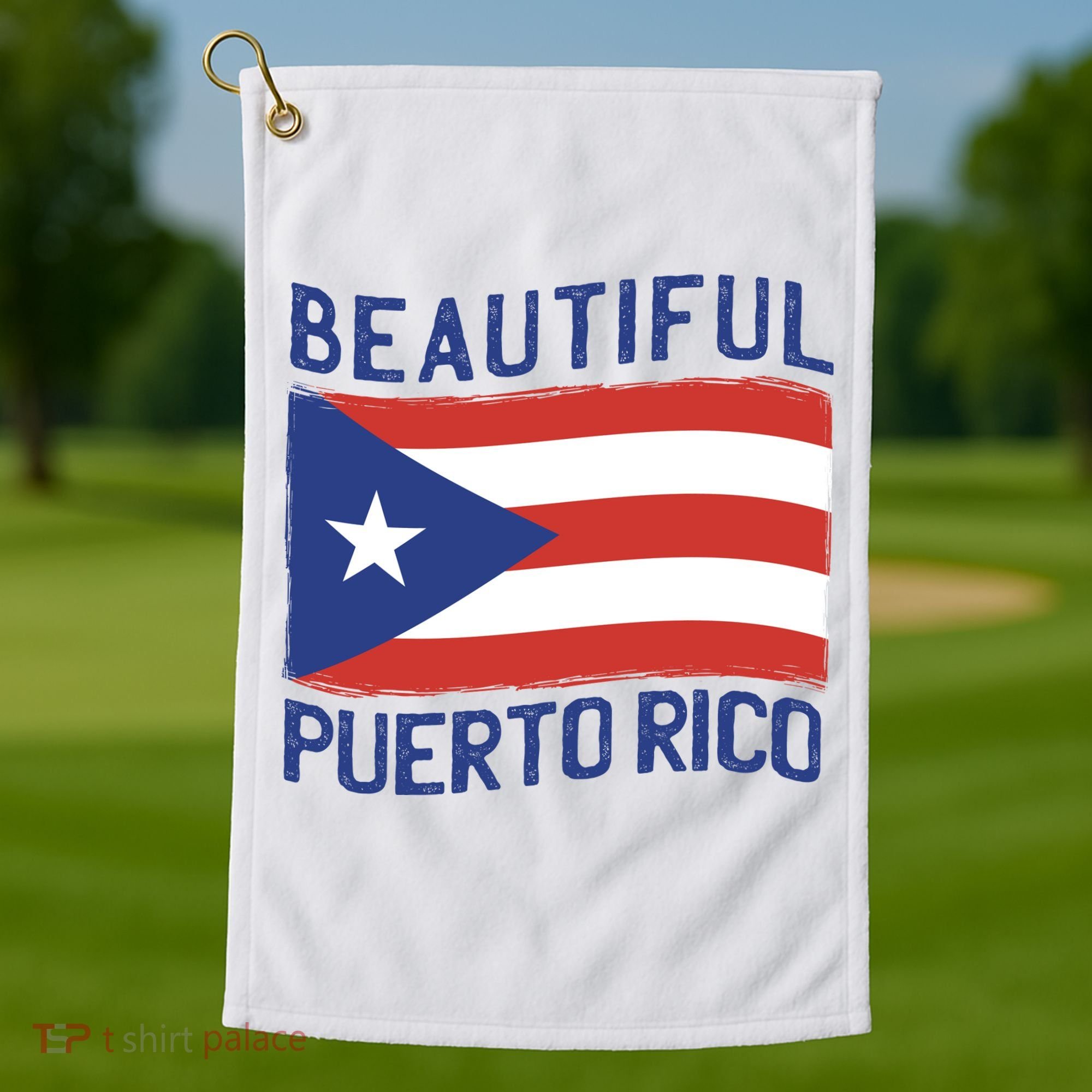 Beautiful Puerto Rico Flag Golf Towel