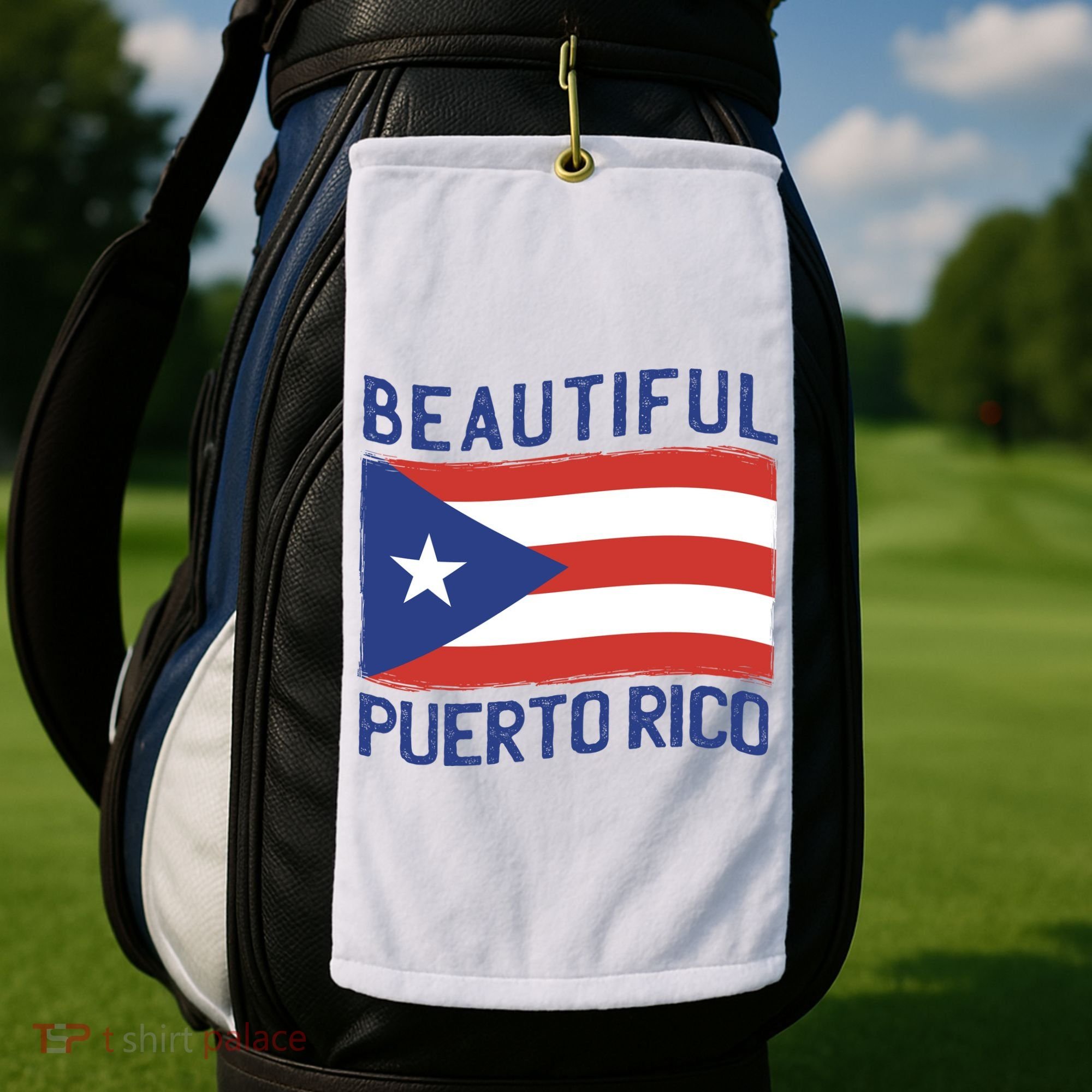 Beautiful Puerto Rico Flag Golf Towel