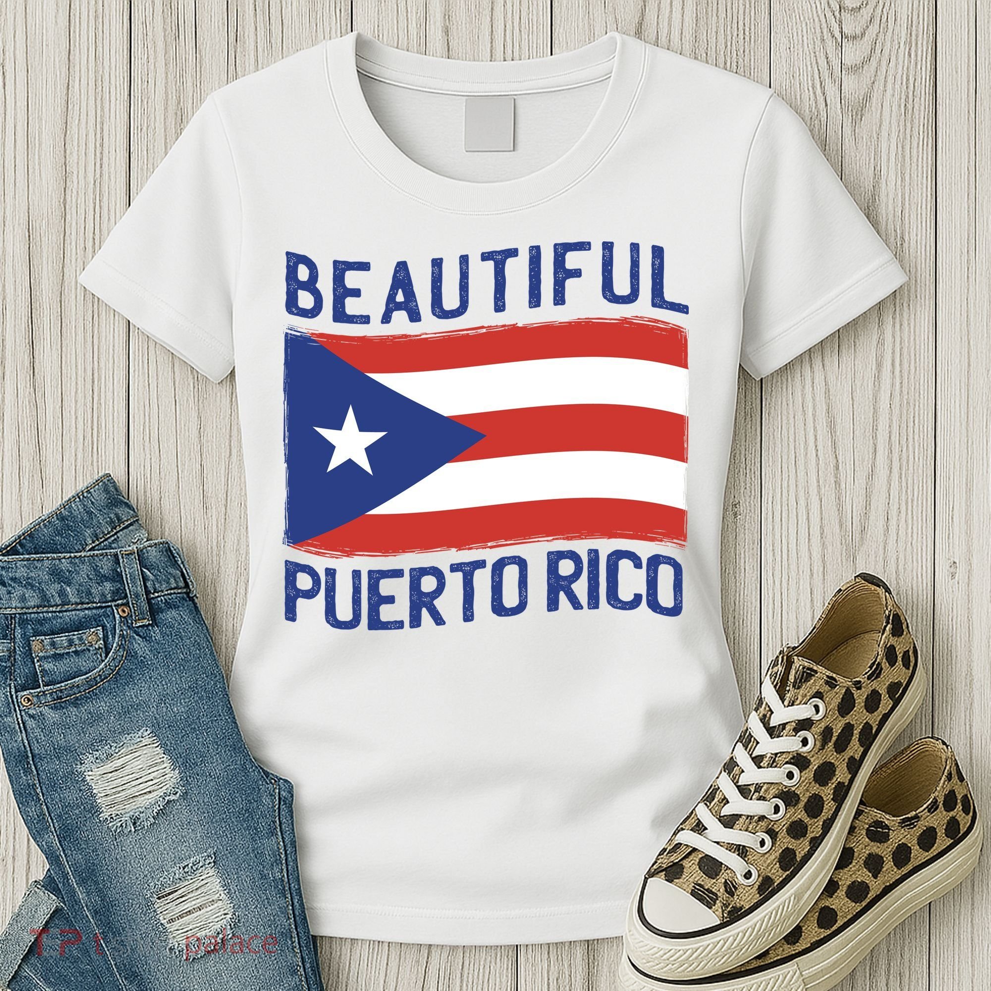 Beautiful Puerto Rico Flag Women's T-Shirt