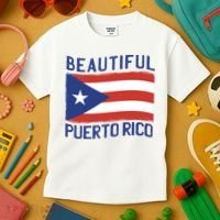 Beautiful Puerto Rico Flag Kids T-Shirt thumb 3