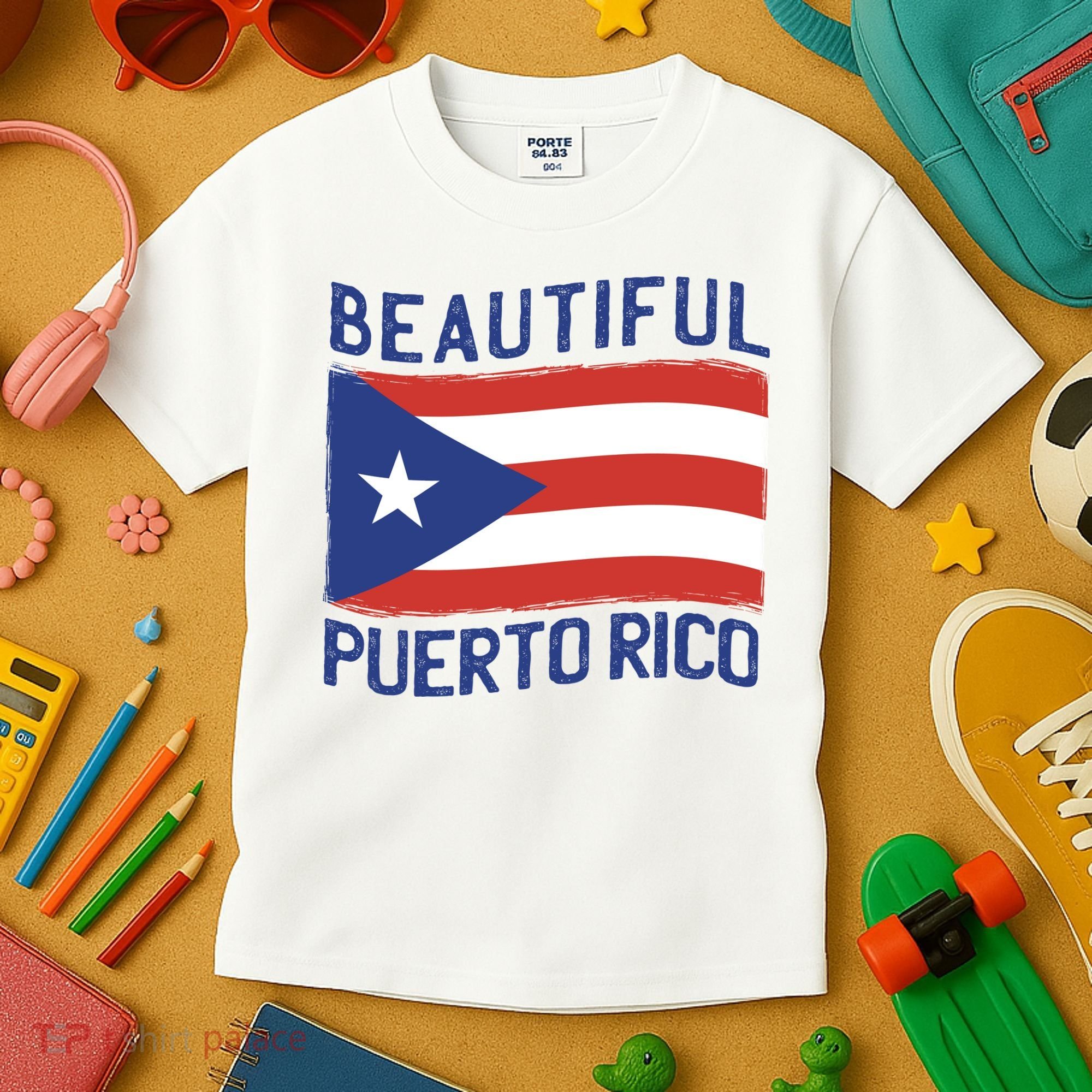 Beautiful Puerto Rico Flag Kids T-Shirt