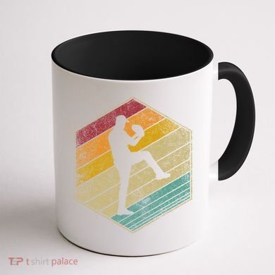 Baseball Pitcher Retro Vintage 70s 80s 90s Gift Cute Gift Coffee Mug back