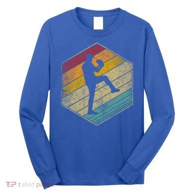 Baseball Pitcher Retro Vintage 70s 80s 90s Gift Cute Gift Long Sleeve Shirt