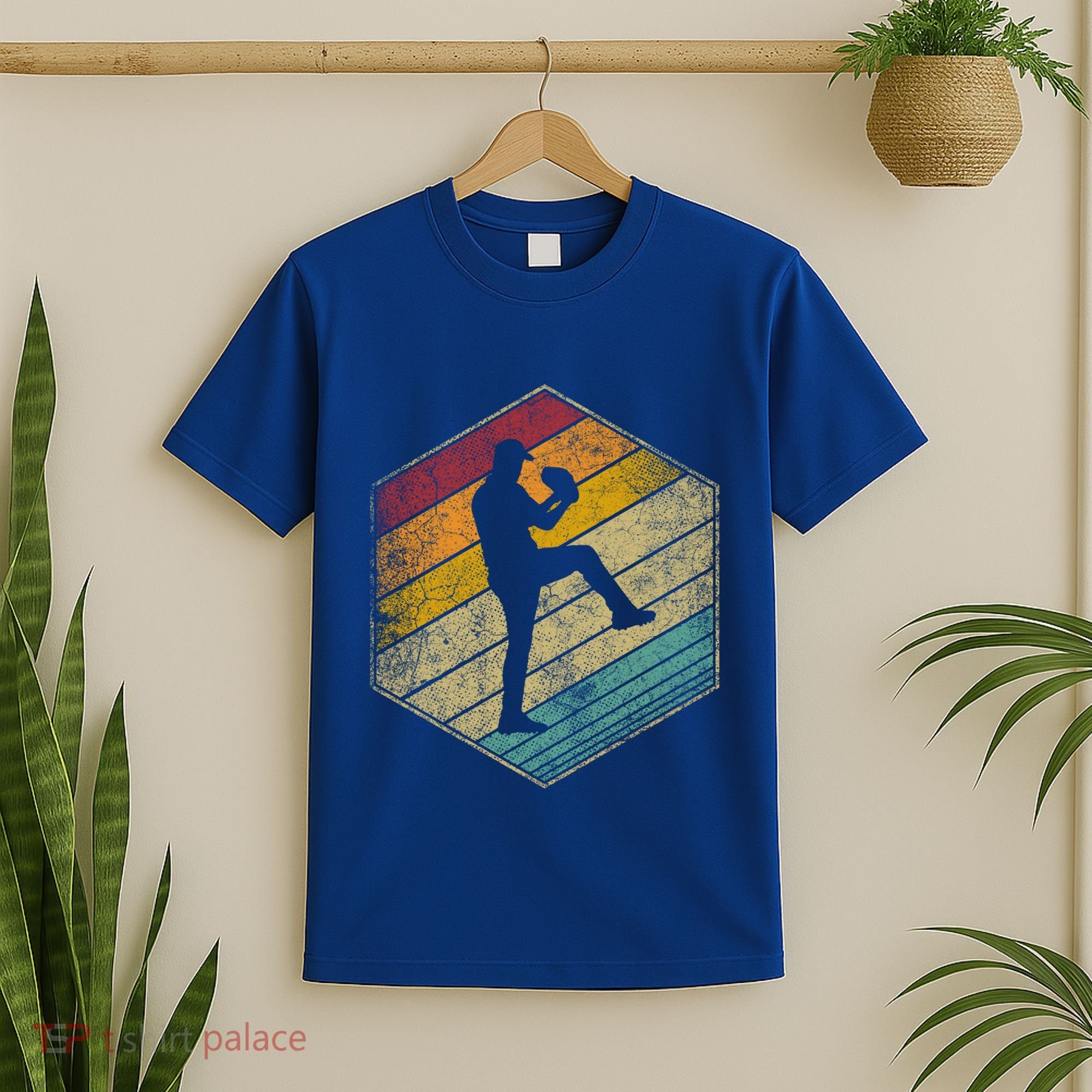 Baseball Pitcher Retro Vintage 70s 80s 90s Gift Cute Gift T-Shirt