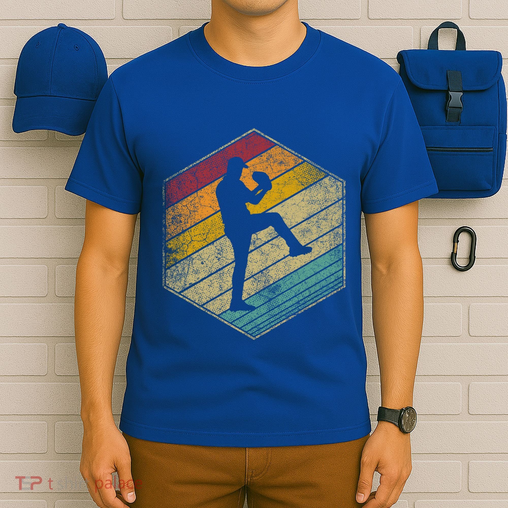 Baseball Pitcher Retro Vintage 70s 80s 90s Gift Cute Gift T-Shirt