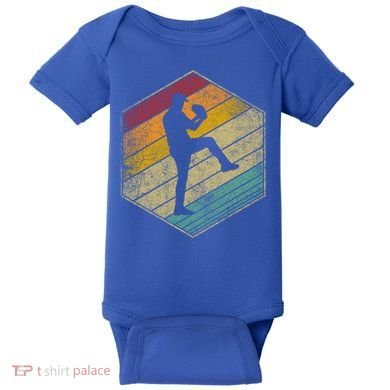 Baseball Pitcher Retro Vintage 70s 80s 90s Gift Cute Gift Baby Bodysuit