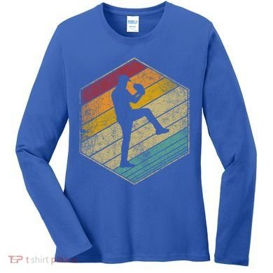 Baseball Pitcher Retro Vintage 70s 80s 90s Gift Cute Gift Women's Long Sleeve Shirt