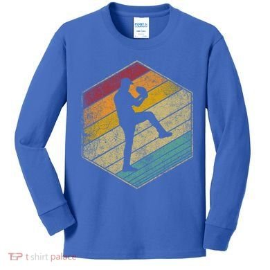 Baseball Pitcher Retro Vintage 70s 80s 90s Gift Cute Gift Kids Long Sleeve Shirt