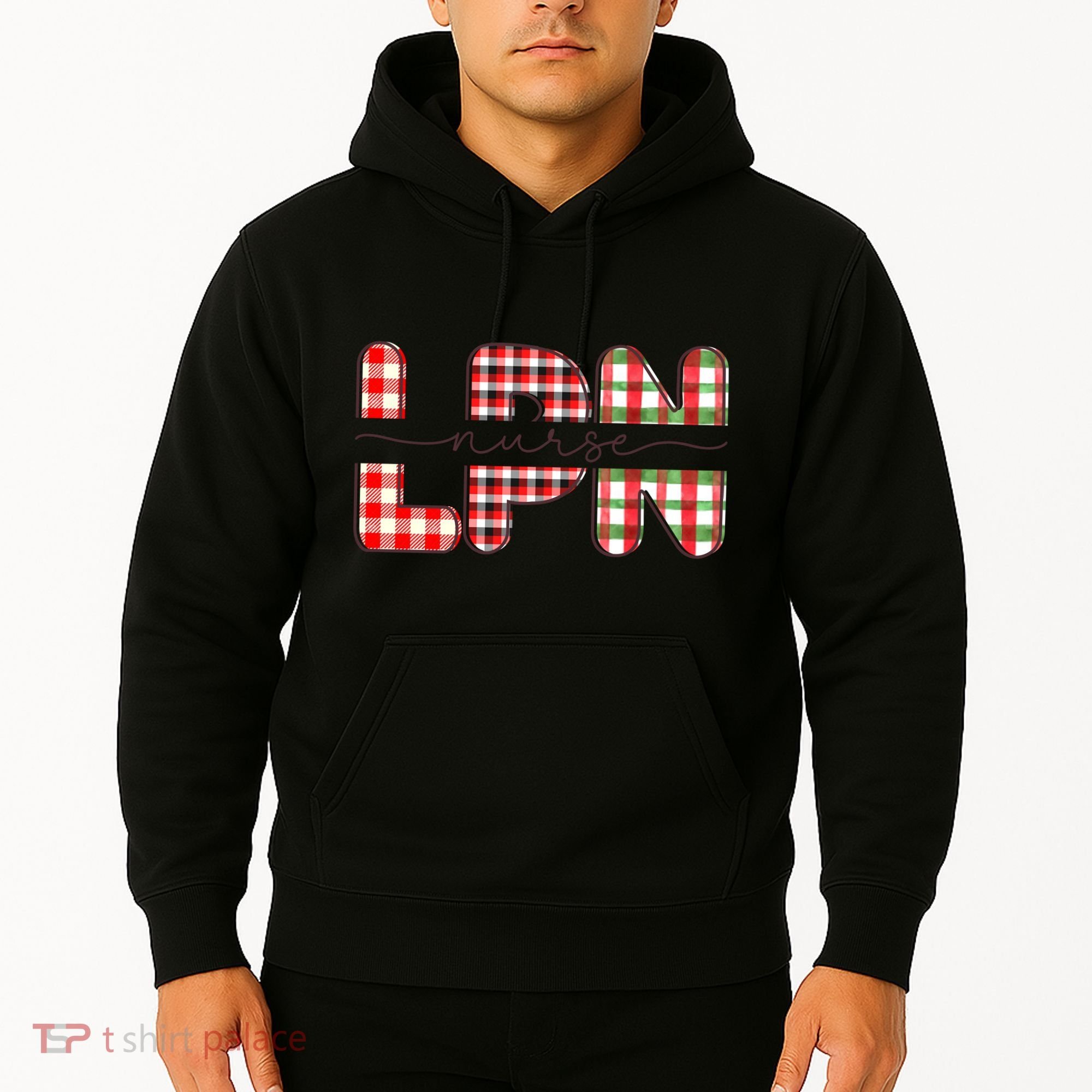 Buffalo Plaid Rn Nurse Graphic Hoodie