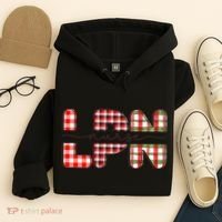 Buffalo Plaid Rn Nurse Graphic Hoodie thumb 4