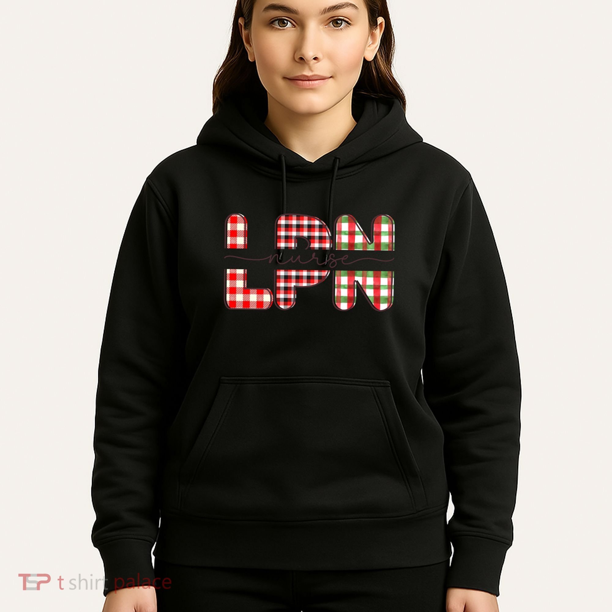 Buffalo Plaid Rn Nurse Graphic Hoodie