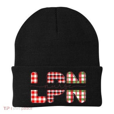 Buffalo Plaid Rn Nurse Graphic Beanie