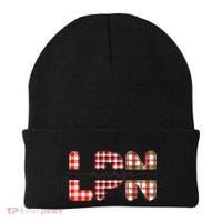 Buffalo Plaid Rn Nurse Graphic Beanie thumb 0