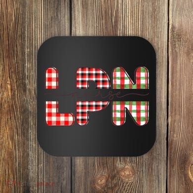 Buffalo Plaid Rn Nurse Graphic Coaster