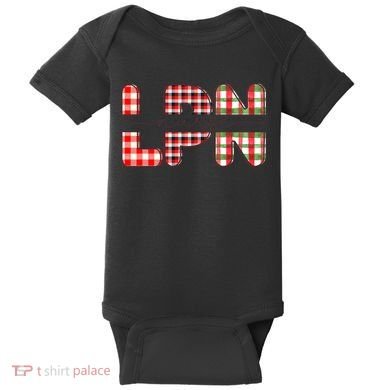 Buffalo Plaid Rn Nurse Graphic Baby Bodysuit