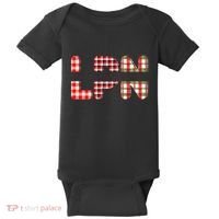 Buffalo Plaid Rn Nurse Graphic Baby Bodysuit thumb 0