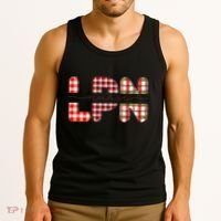 Buffalo Plaid Rn Nurse Graphic Tank Top thumb 3