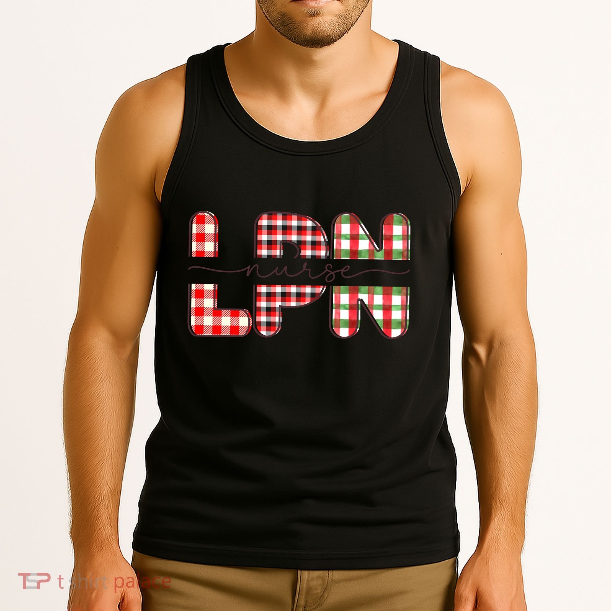 Buffalo Plaid Rn Nurse Graphic Tank Top