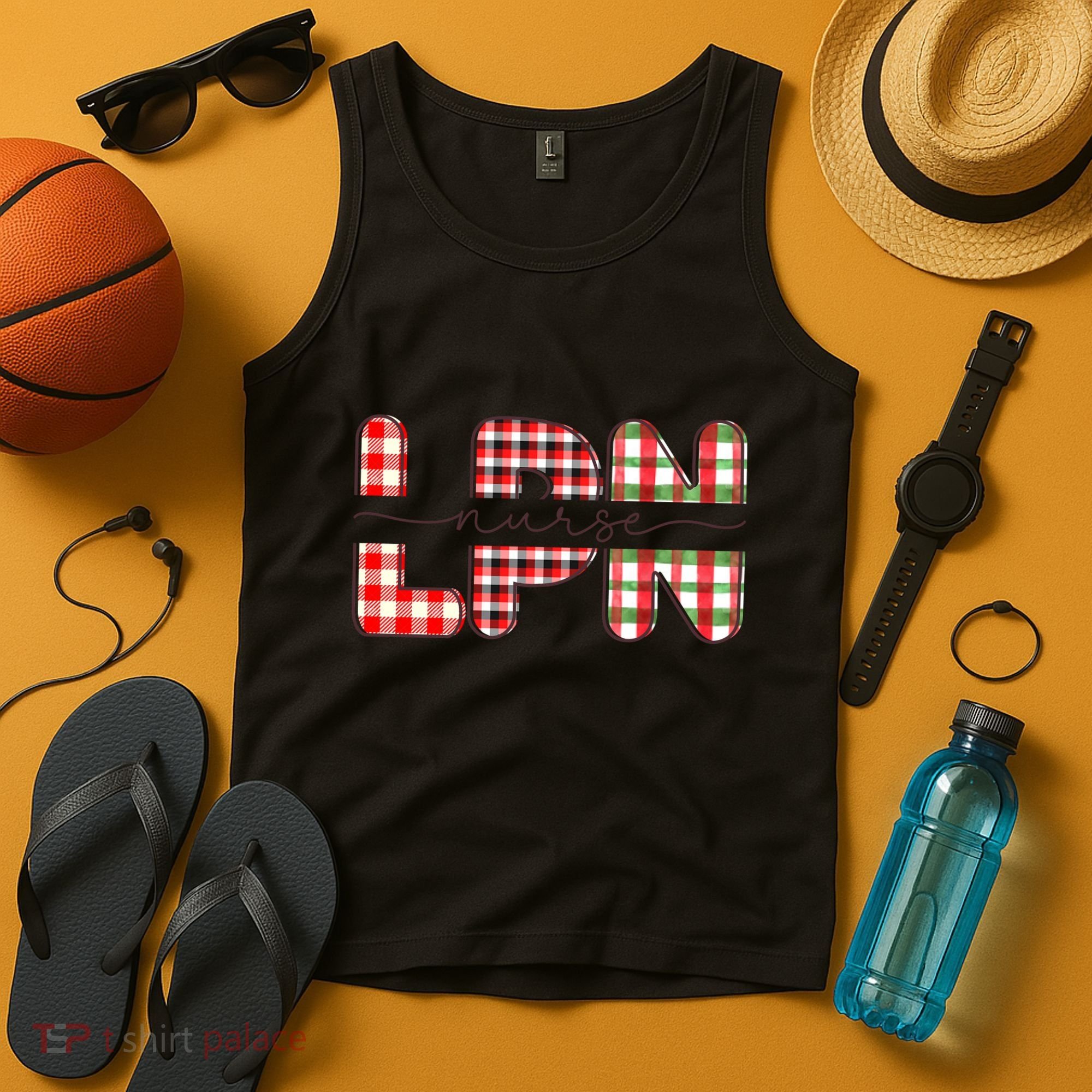 Buffalo Plaid Rn Nurse Graphic Tank Top