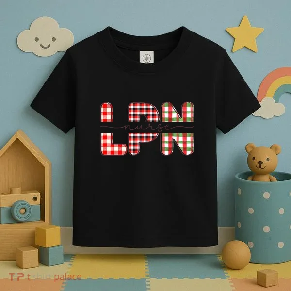 Buffalo Plaid Rn Nurse Graphic Toddler T-Shirt
