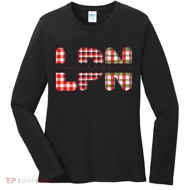 Buffalo Plaid Rn Nurse Graphic Women's Long Sleeve Shirt