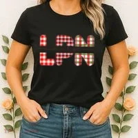Buffalo Plaid Rn Nurse Graphic Women's T-Shirt thumb 2