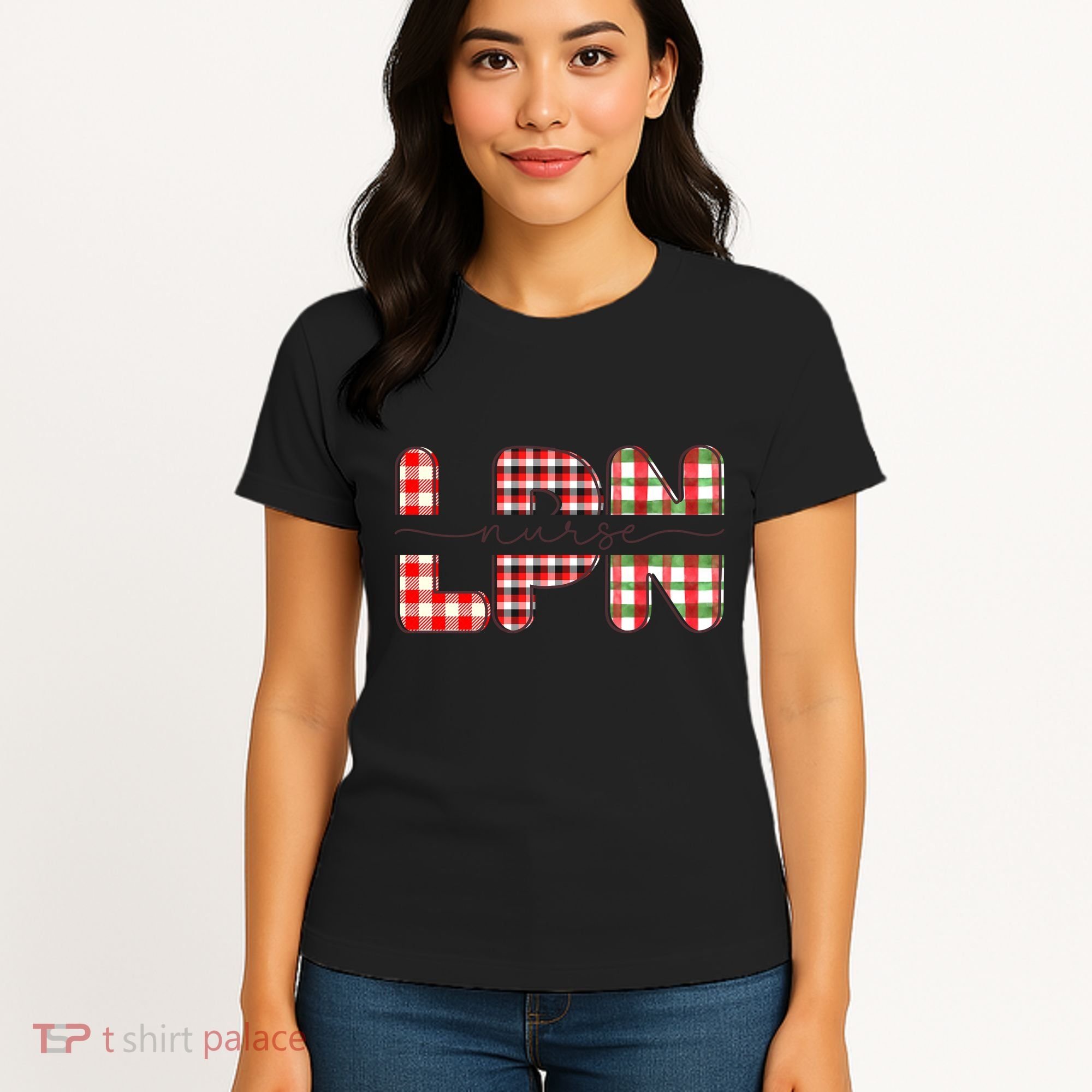 Buffalo Plaid Rn Nurse Graphic Women's T-Shirt