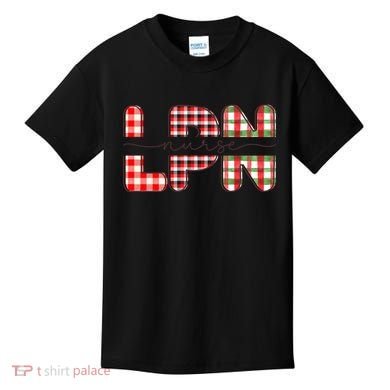 Buffalo Plaid Rn Nurse Graphic Kids T-Shirt