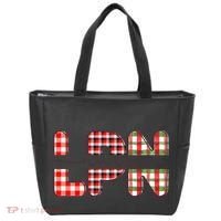 Buffalo Plaid Rn Nurse Graphic Tote Bag thumb 0