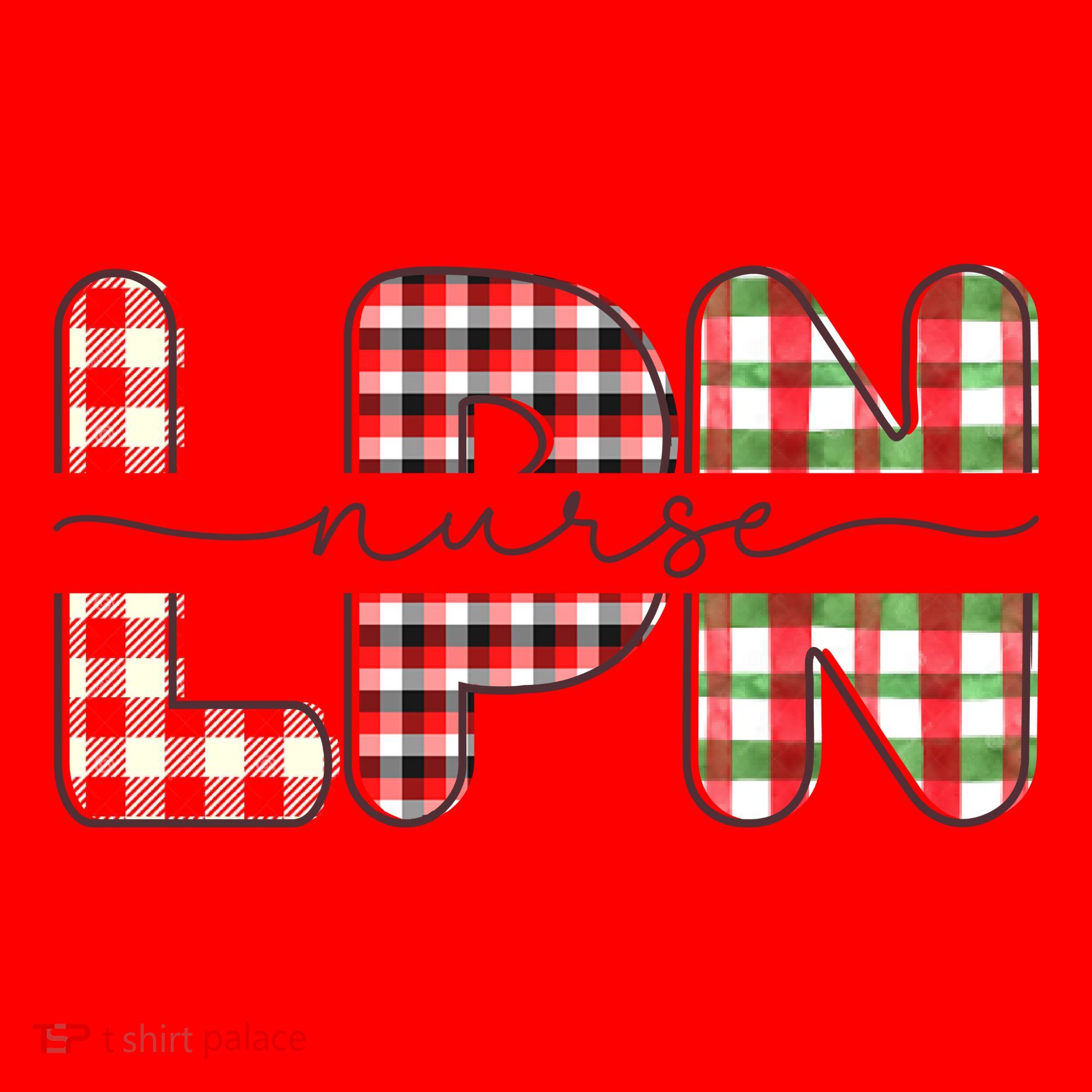 Buffalo Plaid Rn Nurse Graphic Santa Hat