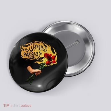 Burning Passion Rose Button
