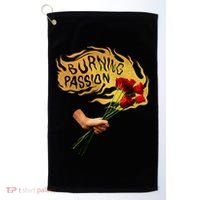 Burning Passion Rose Golf Towel thumb 0