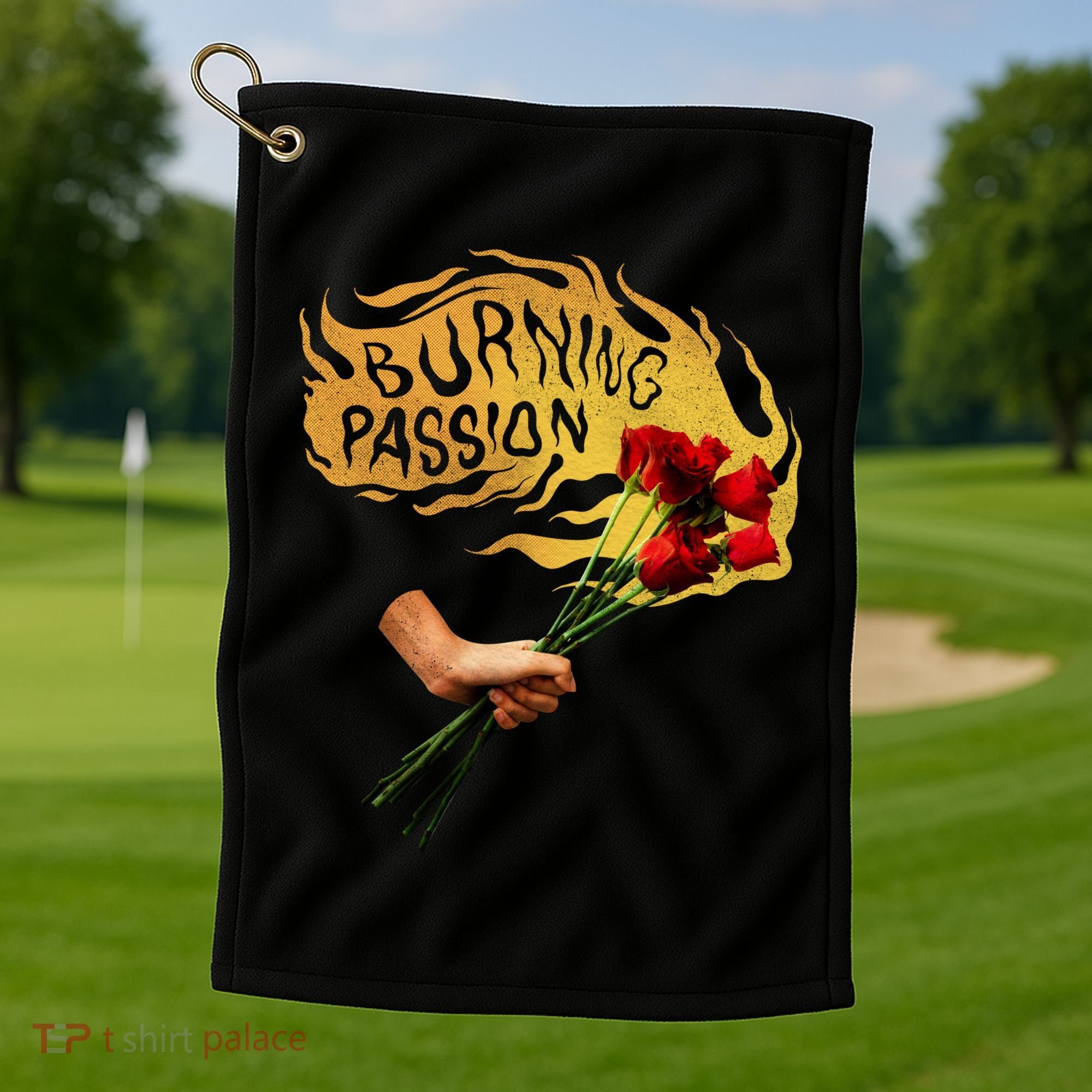 Burning Passion Rose Golf Towel