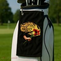 Burning Passion Rose Golf Towel thumb 2