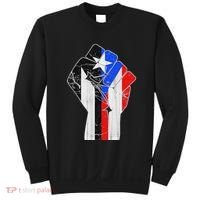 Black Puerto Rico Flag Fist With Boricua Flag Resiste Taino Sweatshirt thumb 0