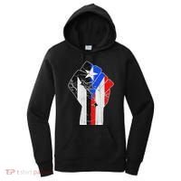 Black Puerto Rico Flag Fist With Boricua Flag Resiste Taino Women's Hoodie thumb 0